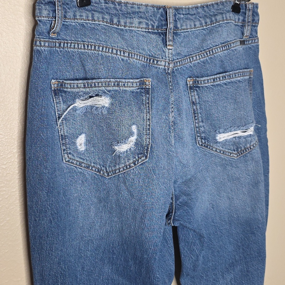 KanCan Bobbie Ultra High Waist Distressed Rigid Denim Jeans Straight Relax 13/30 - Picture 10 of 16